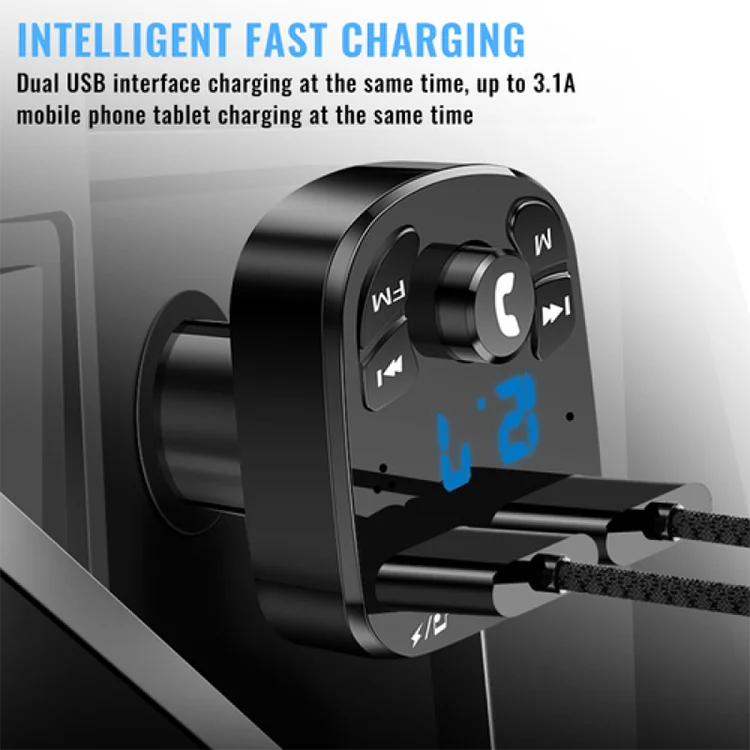 Car Bluetooth Mps Player Single Port Fast Charging Hands Free Call Usb Flash Drive Plug And Play Bluetooth Receiver