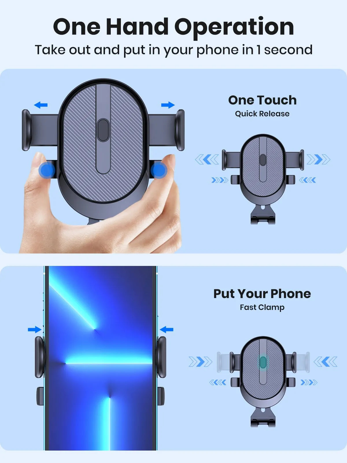 Mobile Phone Holder Air Outlet Gravity Sensor Car Holder Riangle Gravity Frosted Simplicity Solid Metallic Material