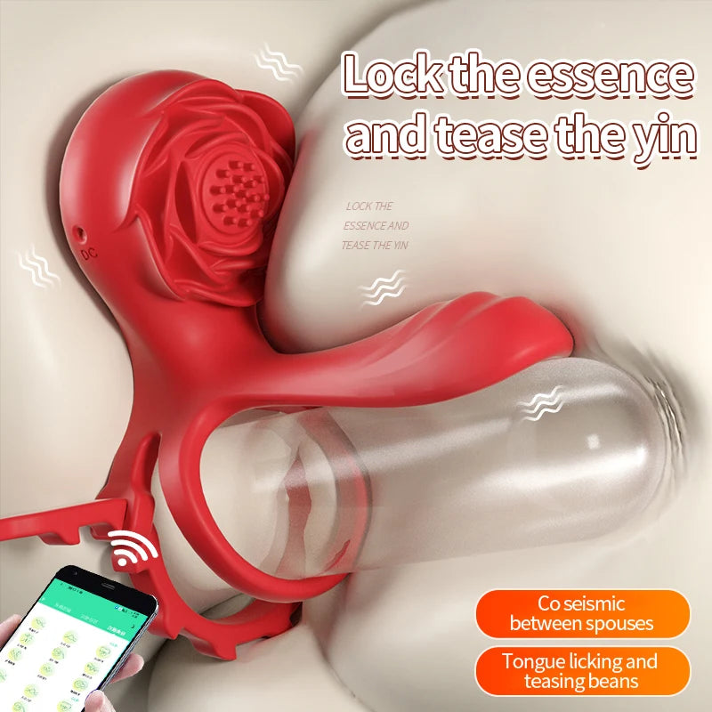 Bluetooth APP Cockring Penis Ring Vibrator for Men Women Clitoris Stimulator Cock Rings Delay Ejaculation Sex Toys for Couple
