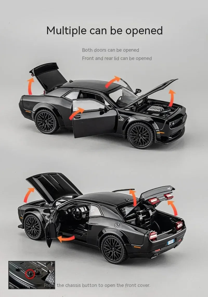 1:32Die-cast Metal Dodge Challenger Toy Car Simulation Model Can Light Up Can Drive Boring Boy's Gift Christmas Gift