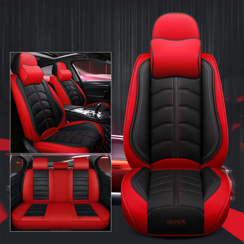 4 Pc Car Accessories Most Comfortable Cute Waterproof Nappa Custom Fit Design Universal Full Set Luxury Leather Car Seat Cover