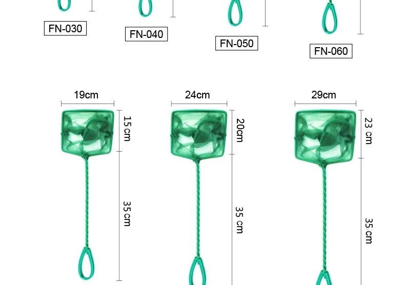 Fish Net Portable Long Fish Tank Fishing Nets Handle Round Aquariums Net Square Fish Tank Cleaning Tools Aquarium Accessories