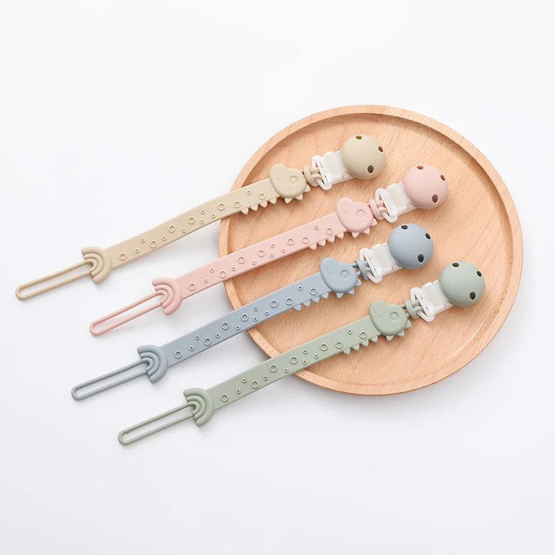 One-Piece Silicone Pacifier Clip Holder, Soft Flexible Pacifier Clips Binky Clips for Baby Boys and Girls, Baby Accessories