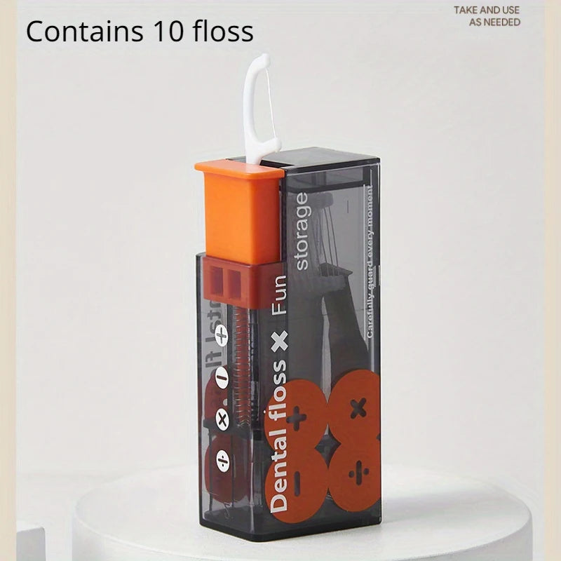 Automatic Dental Floss Storage Box Pop-Up Dental Floss Dispenser With 10Pcs Floss Dental Oral Hygiene Care Portable