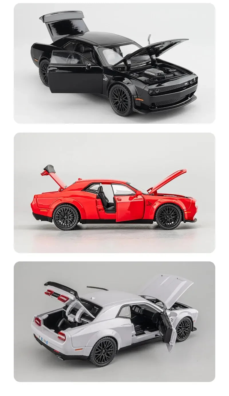 1:32Die-cast Metal Dodge Challenger Toy Car Simulation Model Can Light Up Can Drive Boring Boy's Gift Christmas Gift