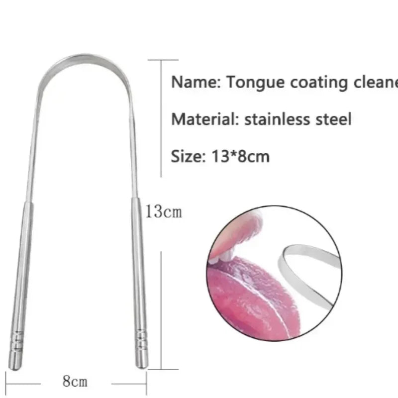 U Shape Tongue Scraper Oral Care Tools Stainless Steel Clean Mouth Clean Tongue Brush Bad Breath Tongue Tongue Cleaner