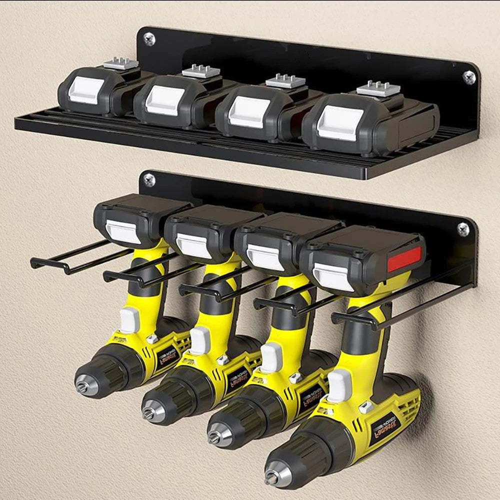 Power Tool Organizer Wall Mount, Power Tool Rack Tool Shelf Drill Holder Wall Mount for Garage Organizers and Storage