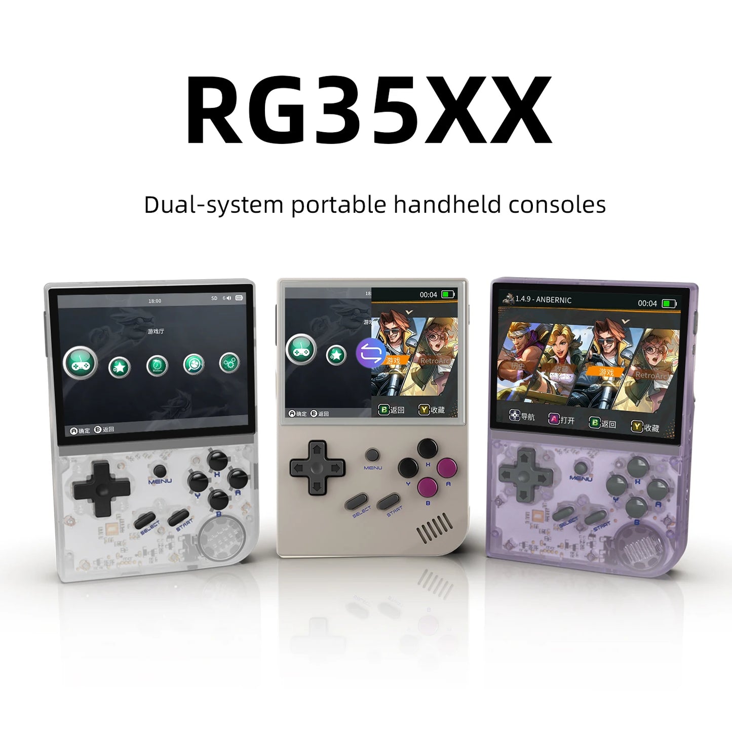 ANBERNIC RG35XX Plus/RG35XX Retro Handheld Game Console 3.5″ IPS Screen Linux Portable Video Game Player Support HD-M-I TV Outpu