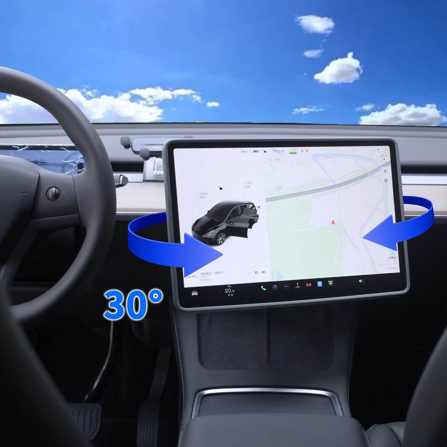Catronics Model Y swivel Mount for Tesla Model 3 Screen 2way Rotating bracket Kit Display Monitor Accessories 2020 2019 2023