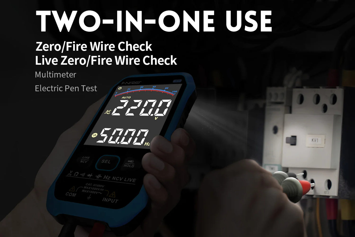 S1 Digital Voltage and Current Tester 9999 Counts True RMS AC DC Auto Range Resistance Capacitance Diode NCV Hz Live Wire