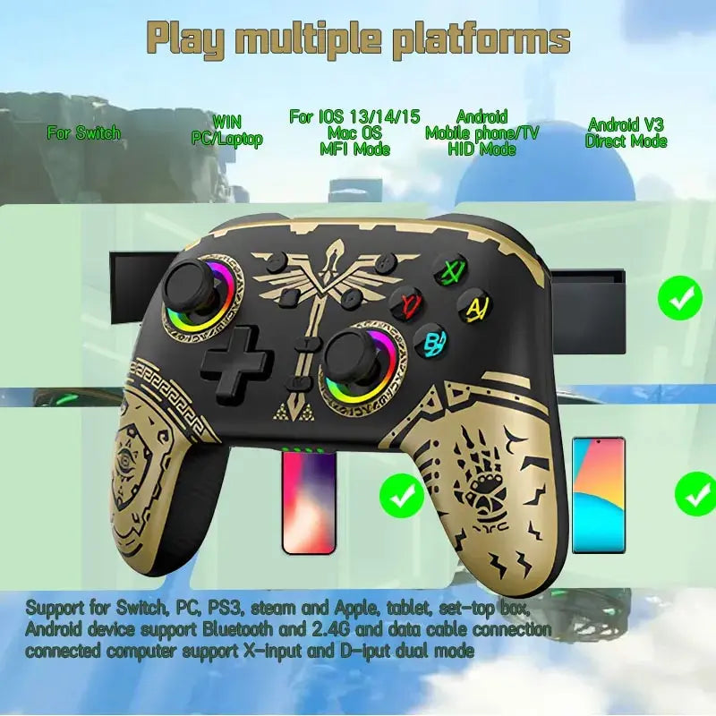 Wireless Gamepad For Pro Switch Elite BT Controller for Nintendo Switch OLED/Lite Joyestick For PC/Steam Deck With 6 Axis
