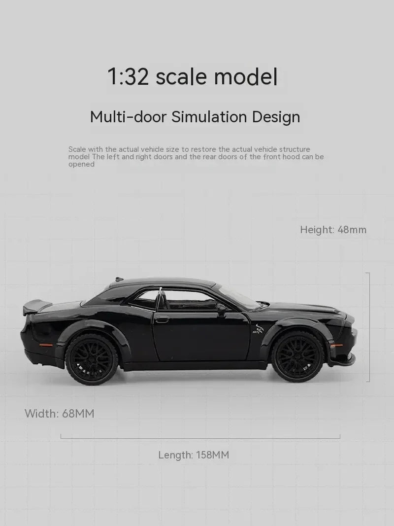 1:32Die-cast Metal Dodge Challenger Toy Car Simulation Model Can Light Up Can Drive Boring Boy's Gift Christmas Gift
