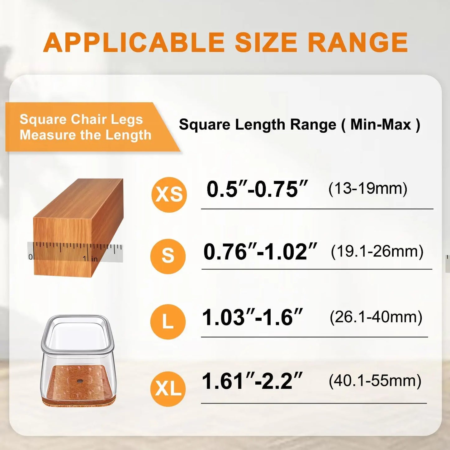 24Pcs Chair Leg Floor Protectors for Hardwood Floors, Silicone Chair Caps Covers Furniture Pads Sliders W/ Wrapped Felt Bottom