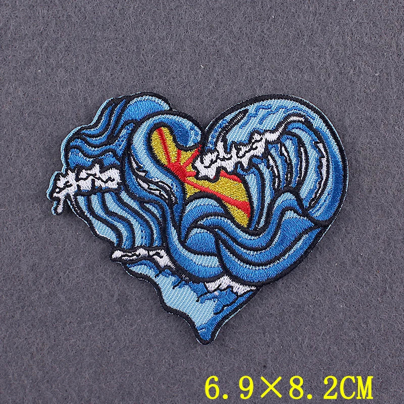 Hiking Adventure Patches For Clothing Stickers DIY Hook Loop Badges Camping Embroidery Patch Iron On Patches On Clothes Stripes