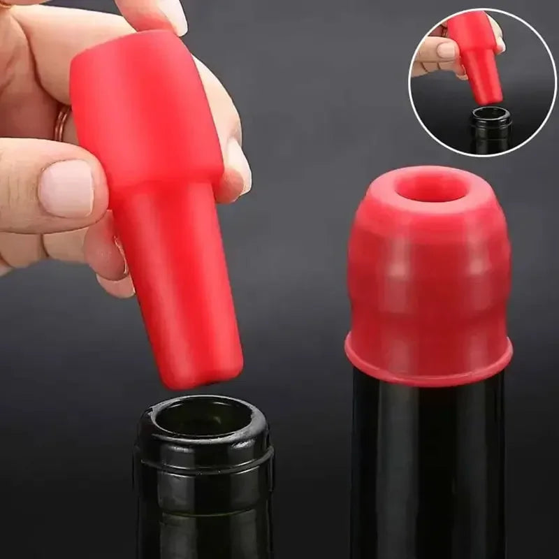 Silicone Wine Stoppers Beverage Bottle Sealer Reusable Sparkling Wine Bottle Stopper Keeping Wine Champagne Fresh Kitchen Tools