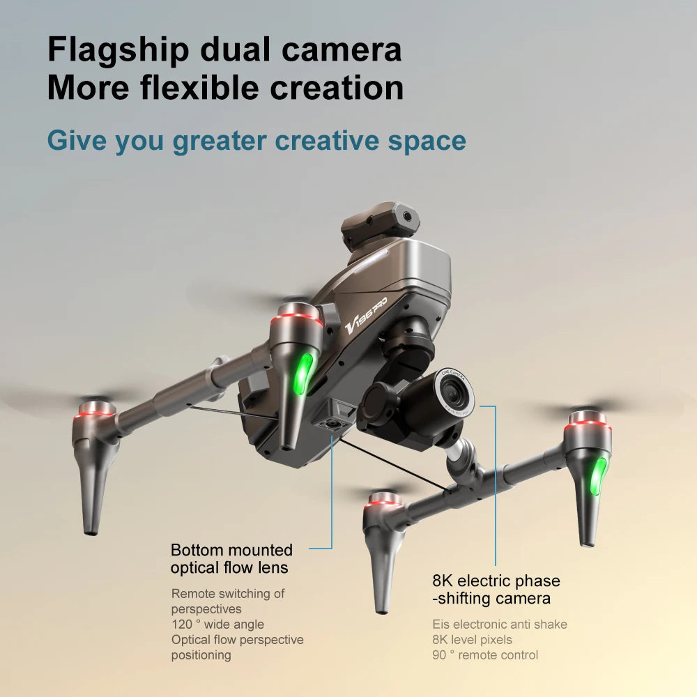 New V196 5G GPS Drone 8K Professional Dual Camera Brushless WIFI FPV Obstacle Avoidance Optical Flow RC Foldable Quadcopter Toys