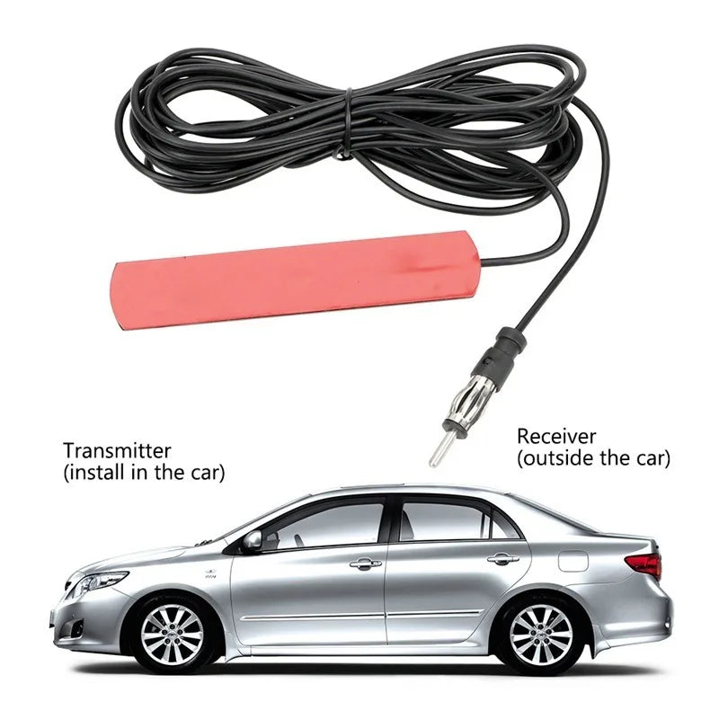 DC 5-12V Car Electronic Radio Antenna Car Hidden Amplified Antenna Signal Amplifier Booster Antena for Car Truck Motorcycle Boat