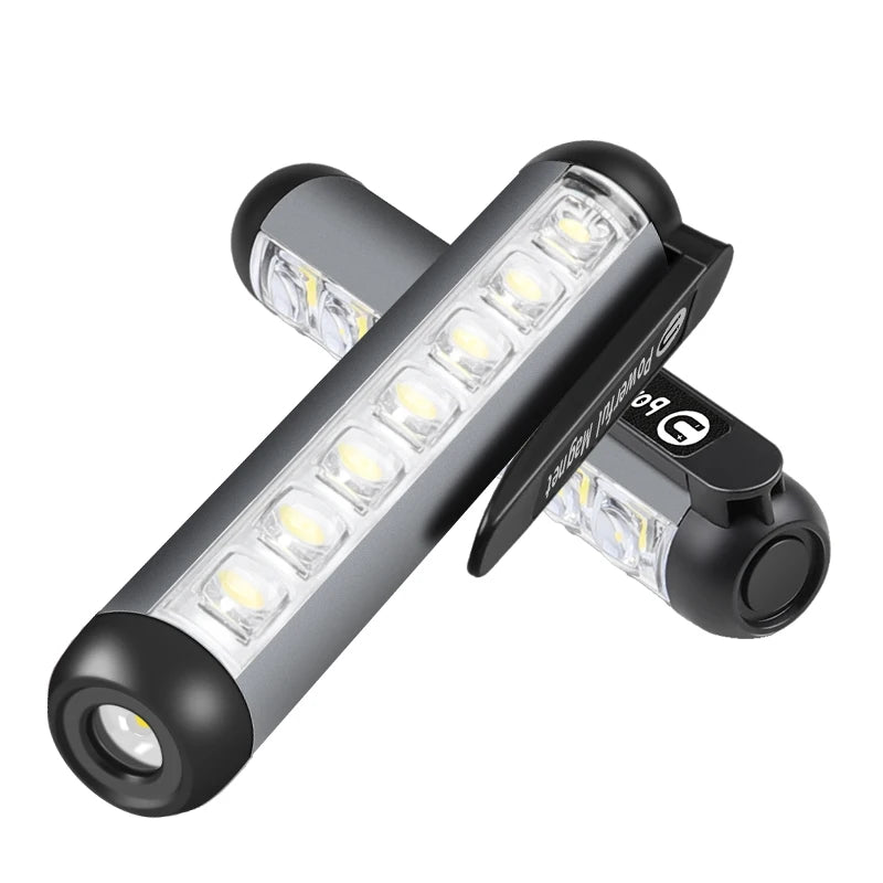 Mini LED Flashlight XPE + COB Lamp Beads Ultra Bright With Clip Magnet Work Light Waterproof USB Rechargeable Flashlight