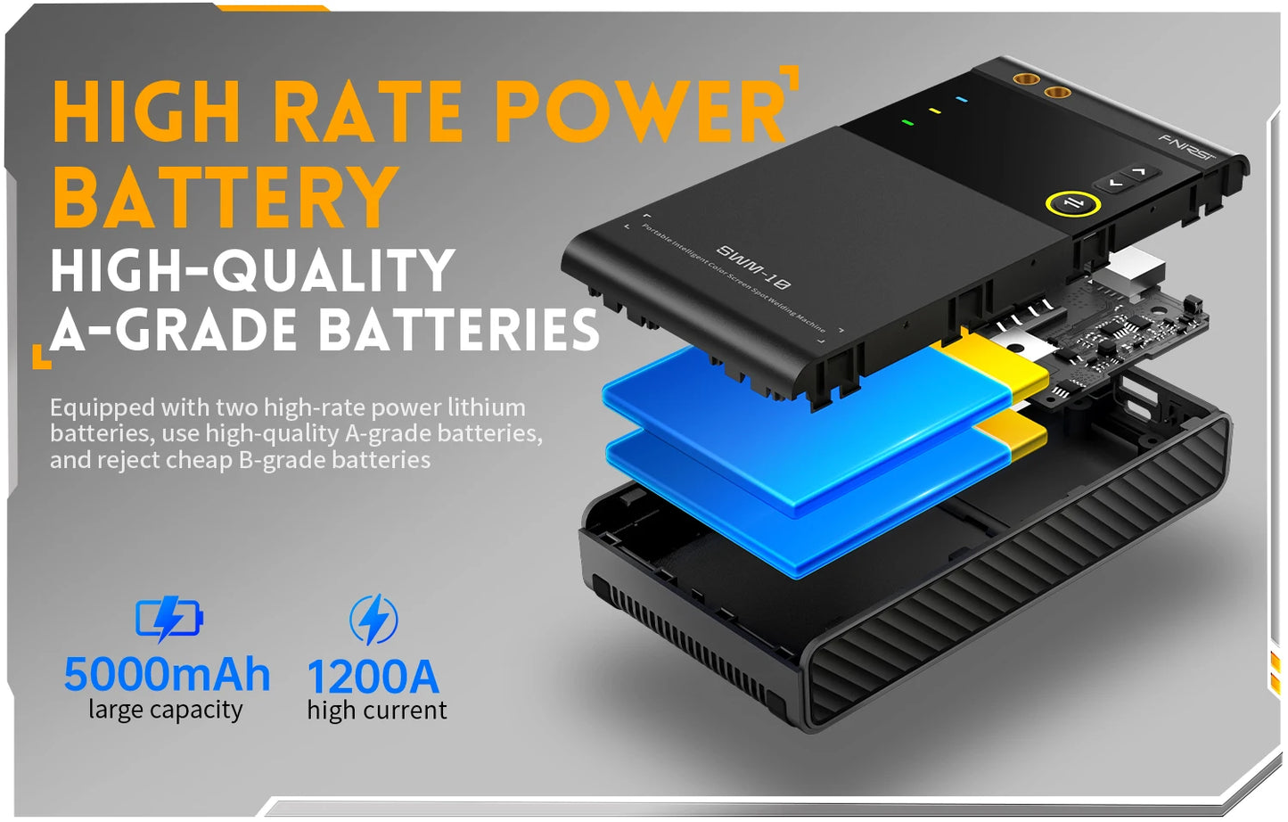 FNIRSI SWM-10 Portable Battery Spot Welder DIY Mini Welding Machine 18650 Battery Pack Welding Tool 5000mah Weldable 0.25mm