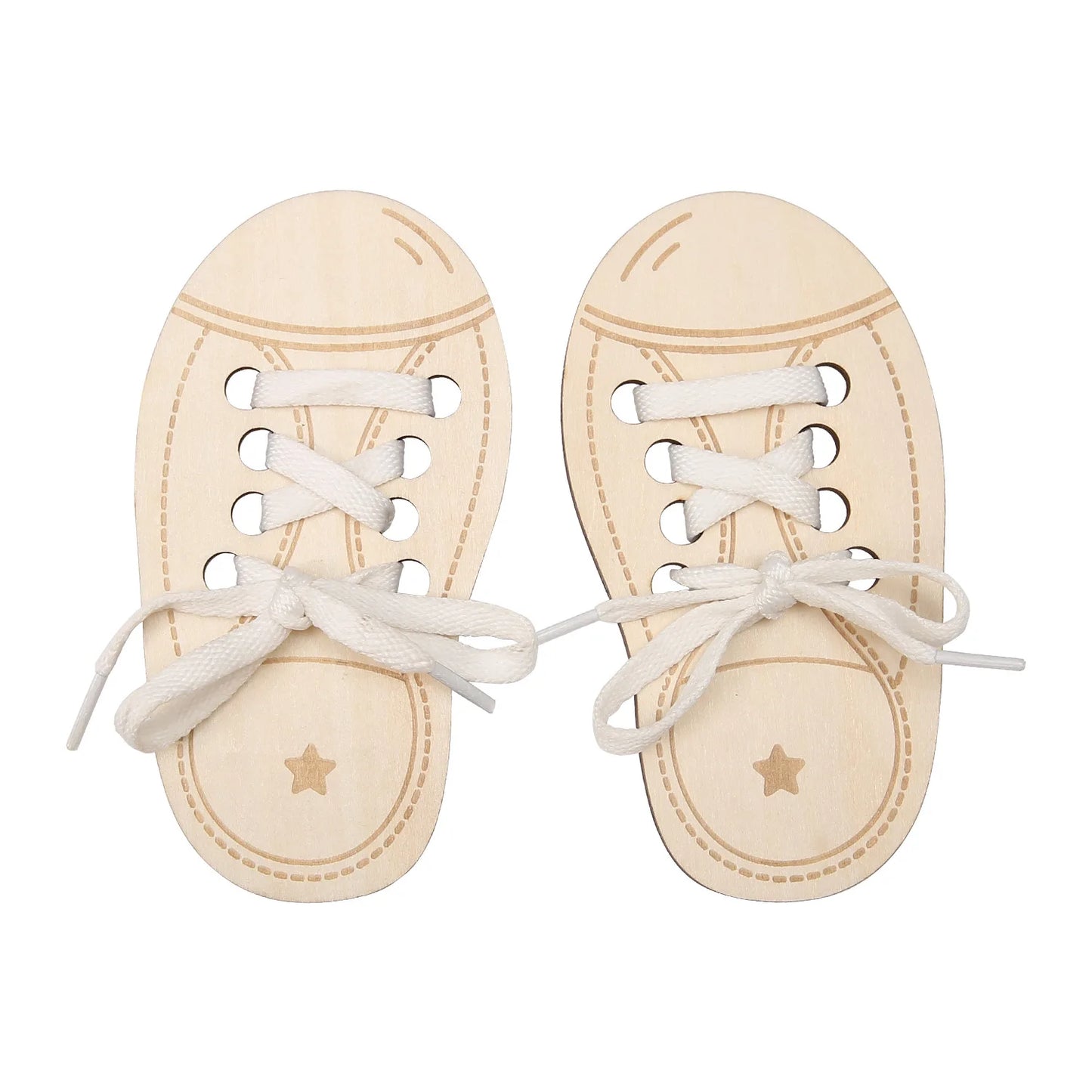 Children's Learning Shoelace Toys Wooden Wear Rope Tying Shoelace Educational Toys Kindergarten Early Education Teaching Aids