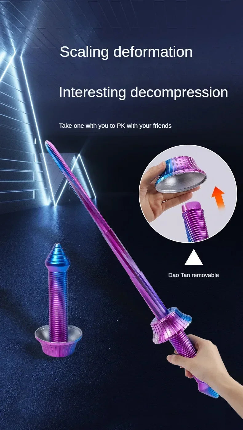 3pcs Katana 3d Printing Spiral Sword Gravity Retractable Sword Swinging Knife Creative Decompression Model Toy