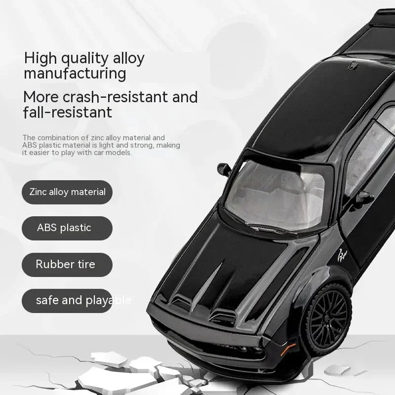 1:32Die-cast Metal Dodge Challenger Toy Car Simulation Model Can Light Up Can Drive Boring Boy's Gift Christmas Gift
