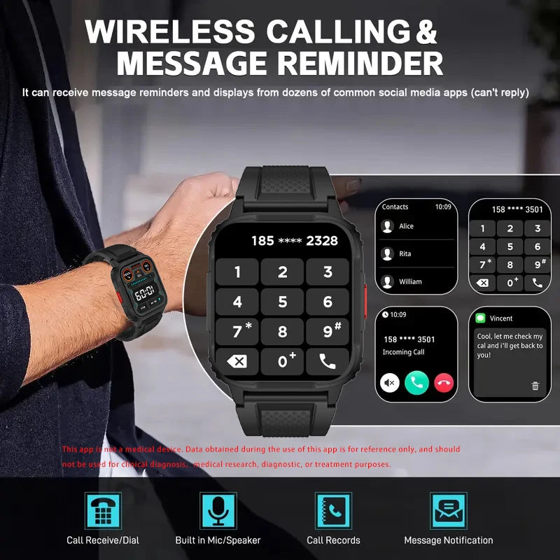 SENBONO 2024 Men Smartwatch Women Bluetooth Call Watch 120 Sport Mode IP68 Waterproof Fitness Tracker Screen Smart Watch Men