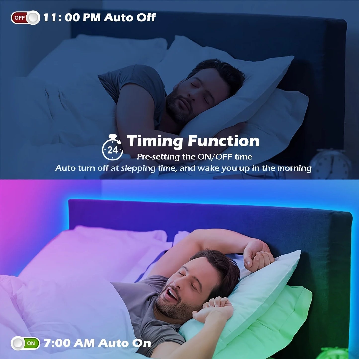 RGB 2835 LED Strip Light Bluetooth App Smart Control Flexible Diode Tape Ribbon TV Desktop Backlight Music Sync Decor For Home