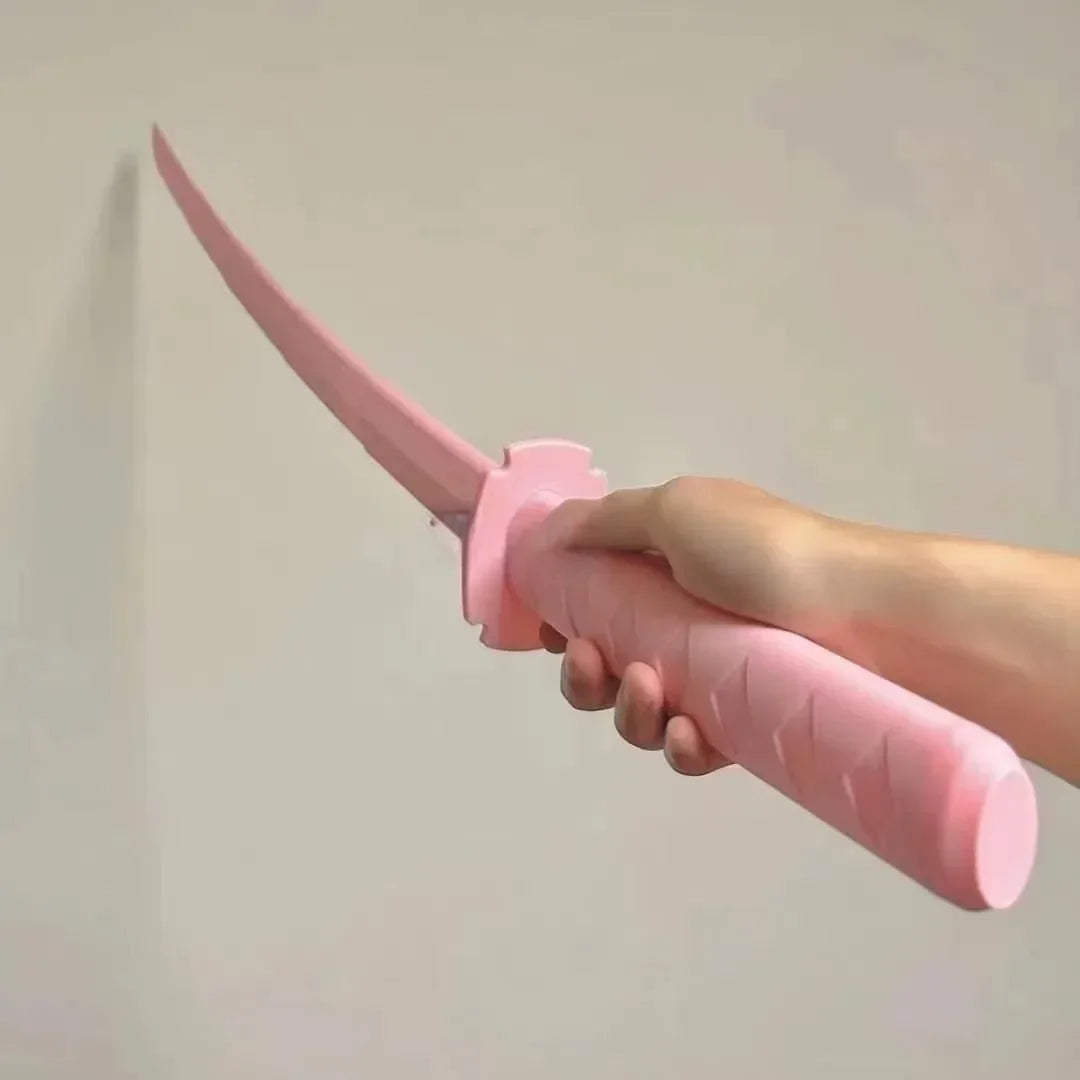 3pcs Katana 3d Printing Spiral Sword Gravity Retractable Sword Swinging Knife Creative Decompression Model Toy