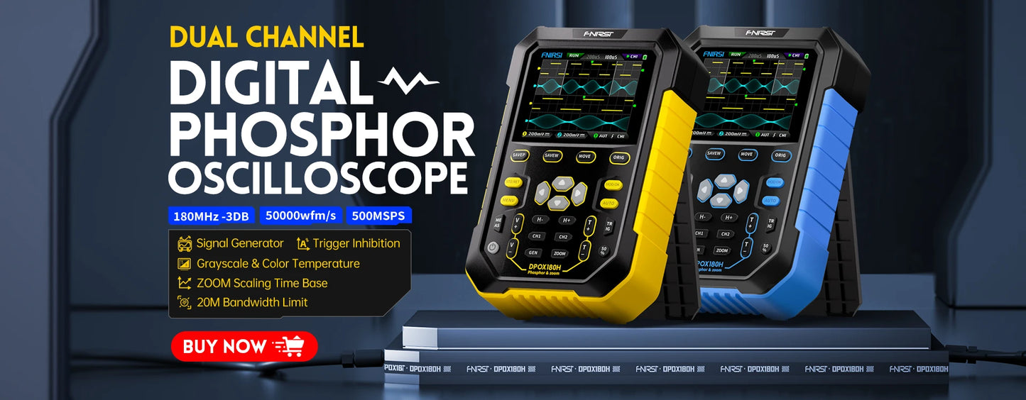 FNIRSI-1014D Dual Channel Desktop Digital Oscilloscope 100MHz* 2 Analog Bandwidth 1GSa/s Sampling Rate 10Mhz Signal Generator