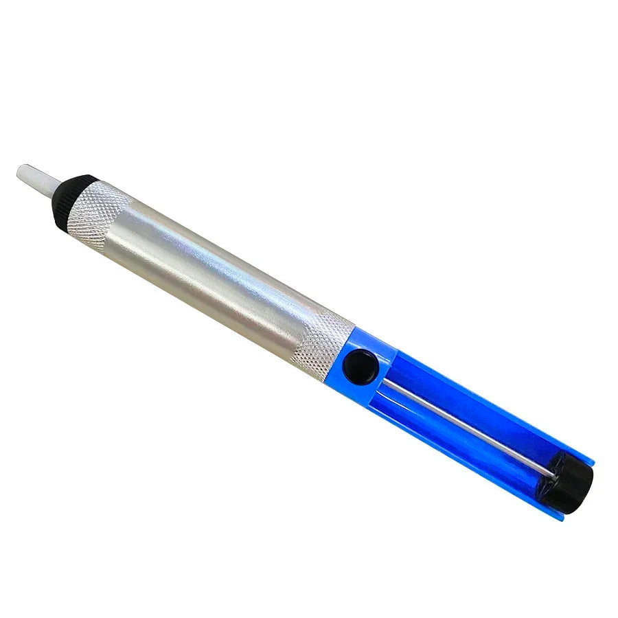 Aluminum Desoldering Pump, Solder Sucker Tool, Vacuum Tin Removal Pen for Soldering Iron, Blue Suction Device