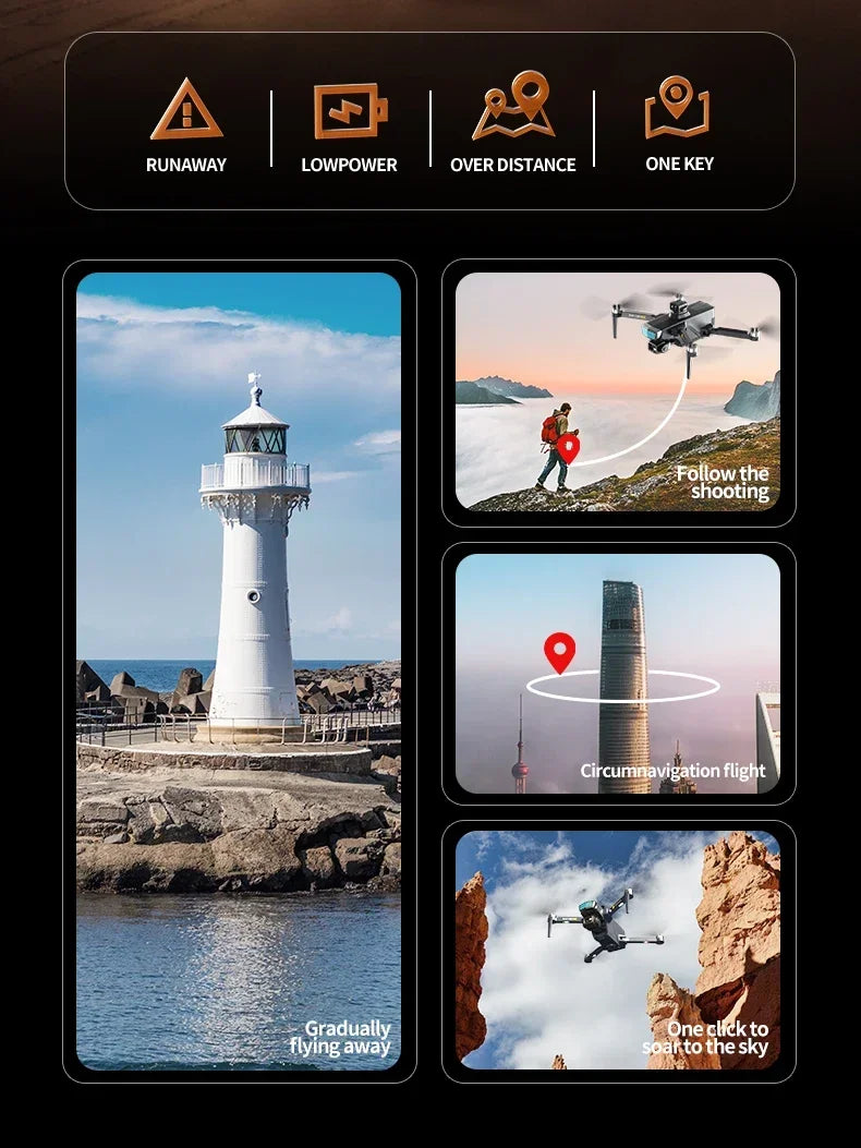 KAI TWO PRO GPS Drone 4K Professional 8K Three Axis Self Stabilization HD Camera 360° Obstacle Avoidance Brushless RC Quadcopter