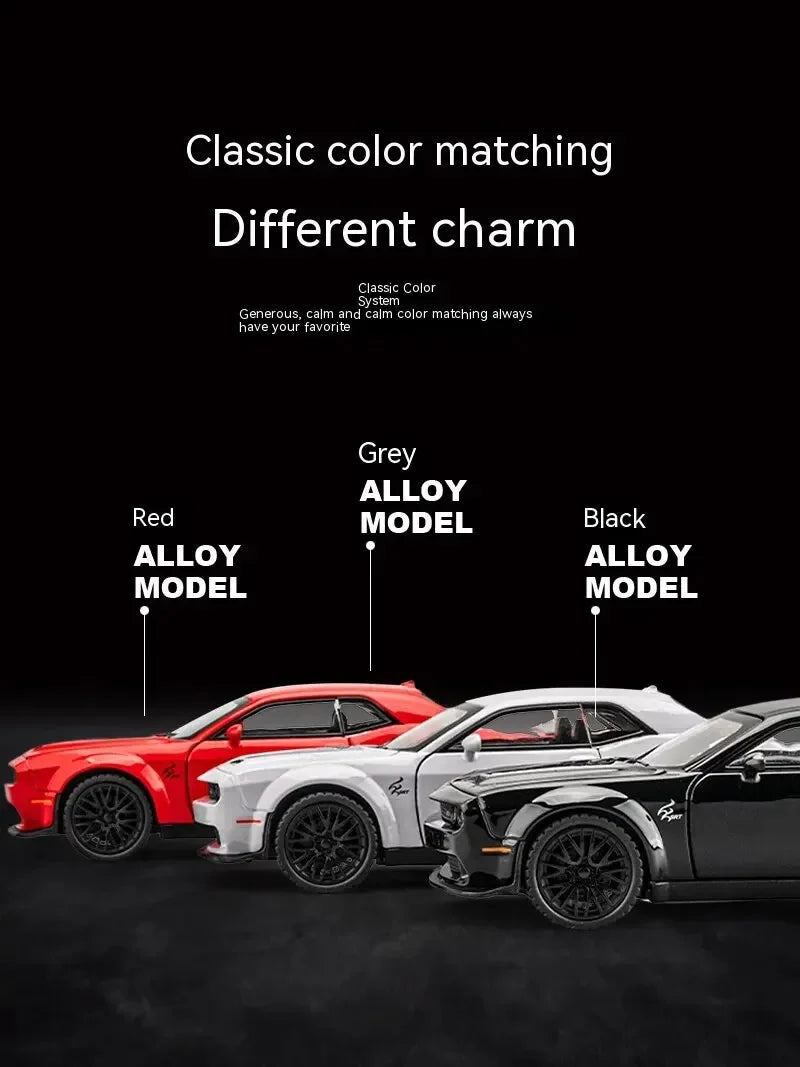 1:32Die-cast Metal Dodge Challenger Toy Car Simulation Model Can Light Up Can Drive Boring Boy's Gift Christmas Gift