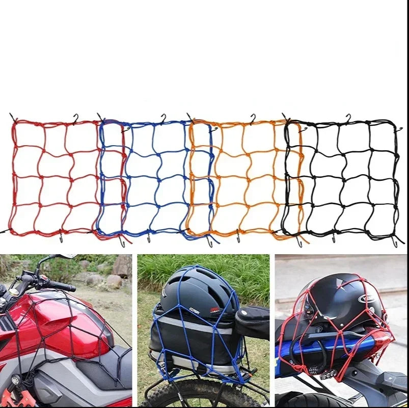 pc Motorcycle Luggage Net Bike 6 Hooks Hold down Fuel Tank Luggage Mesh Web Bungee Black Motorcycle Bike Tank Car Styling