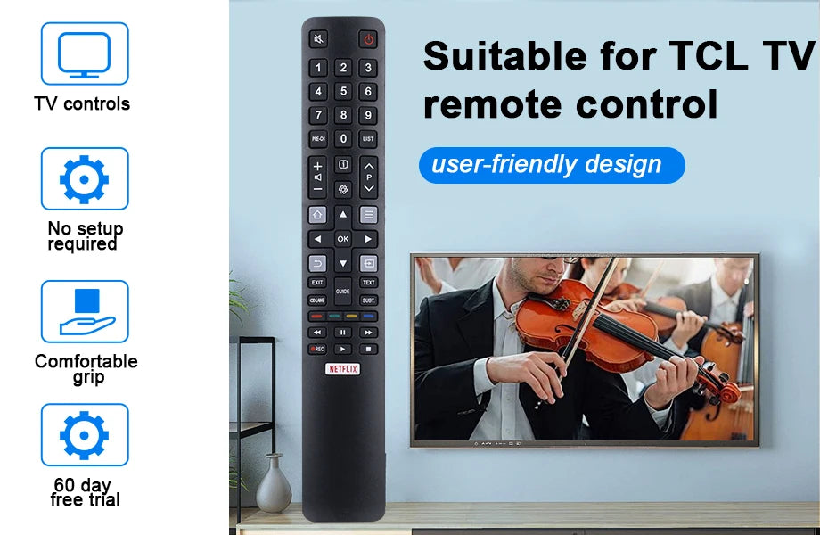 RC802N Universal Remote Control Smart TV Replacer For TCL 4K UHD LCD /LED Smart TCLTV U43P6046/U55C7006/U49P6046/U65P6046