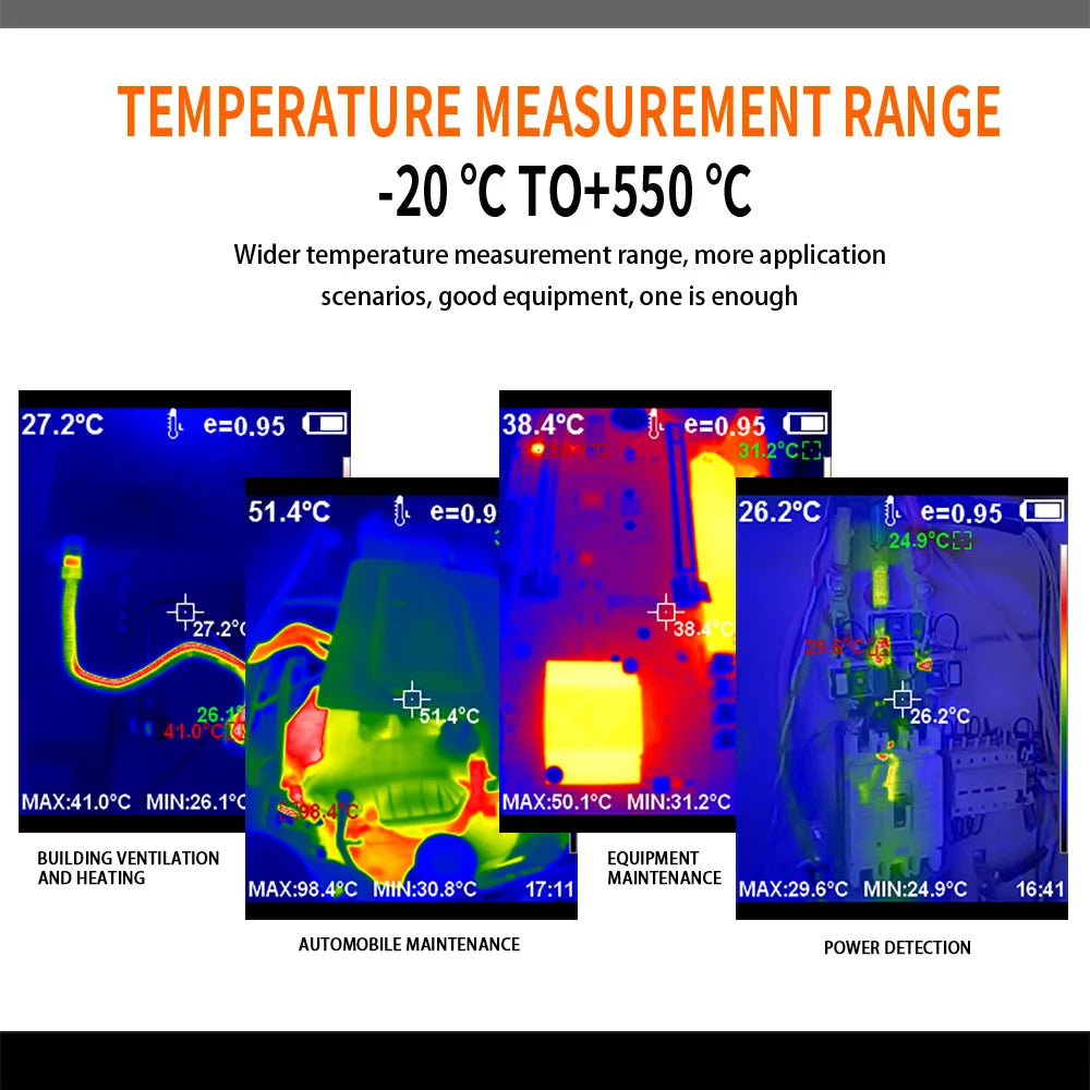 Handheld 256*192 Thermal Imaging Camera 25Hz Frame Rate 3.2-Inch Color Display For Floor Heating Pipeline Detect Thermal Imager