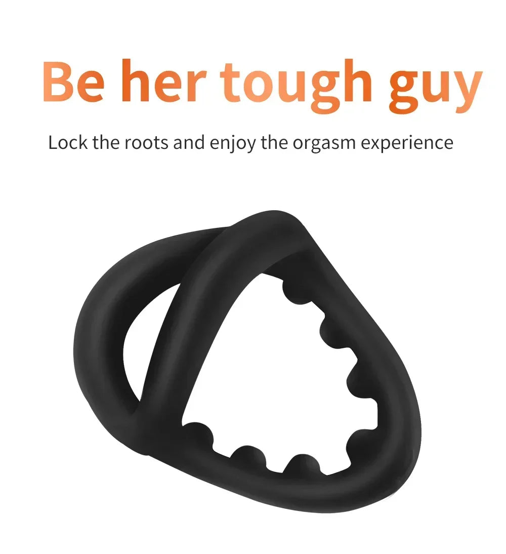 Silicone Penis Rings Cock Ring Erection Enhancing Triangular Penis Ring With Massage Beads Delayed Ejaculation Sex Toys For Men