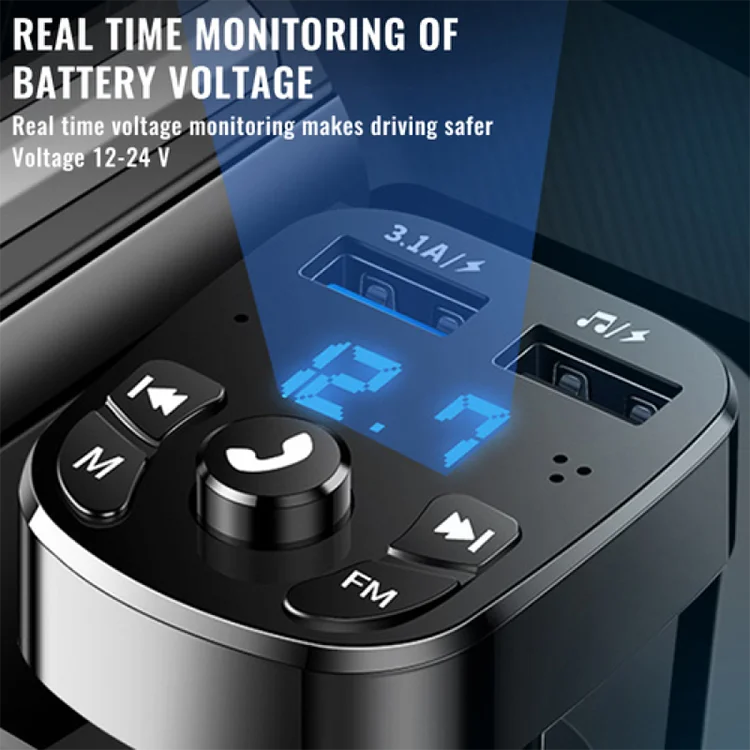 Car Bluetooth Mps Player Single Port Fast Charging Hands Free Call Usb Flash Drive Plug And Play Bluetooth Receiver