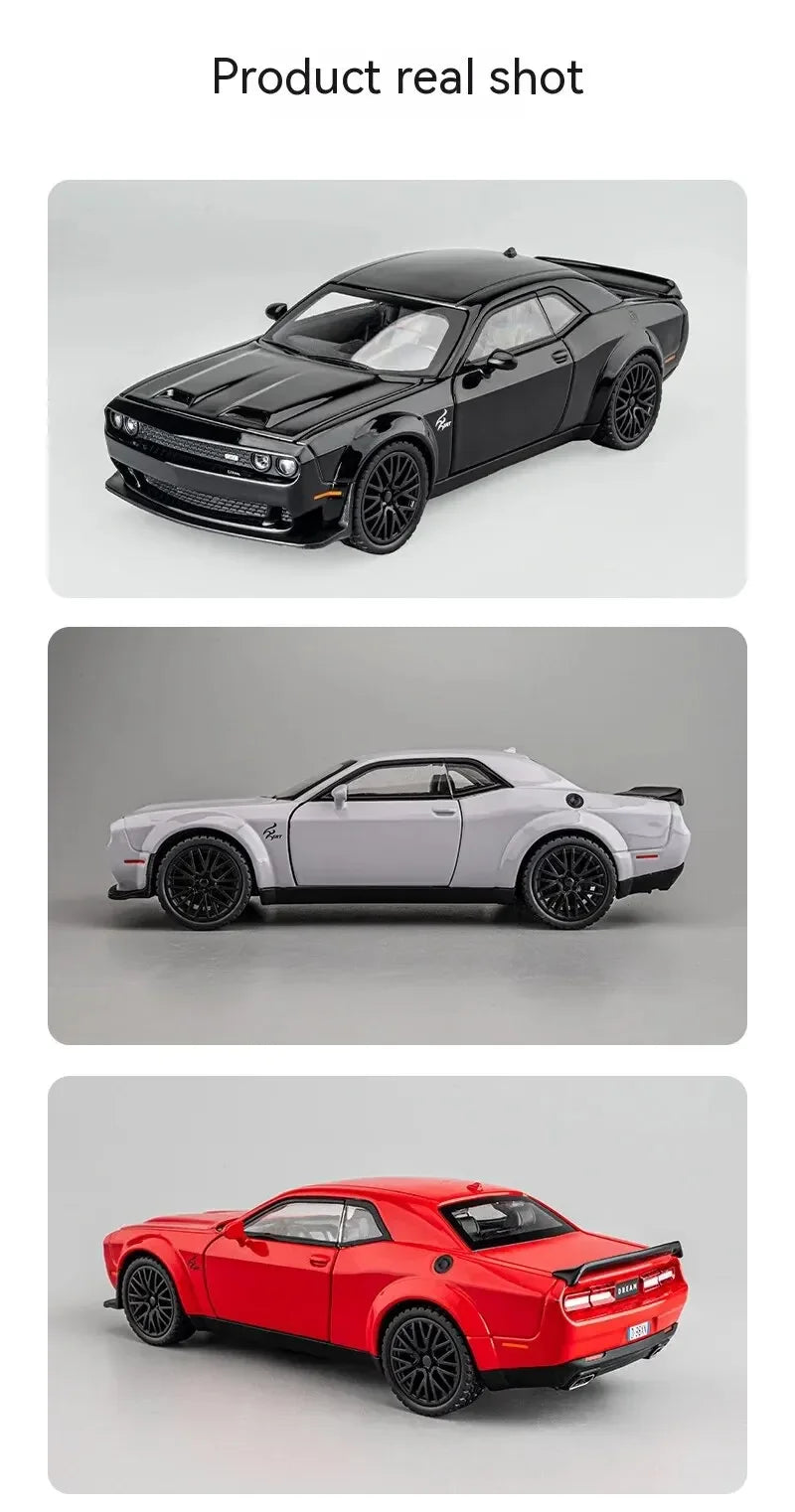 1:32Die-cast Metal Dodge Challenger Toy Car Simulation Model Can Light Up Can Drive Boring Boy's Gift Christmas Gift
