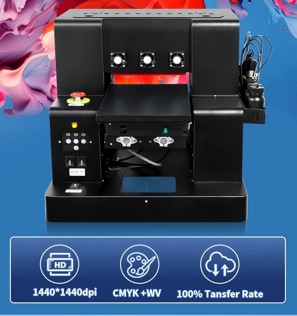 A4 UV DTF Printer UV Flatbed Printer With Varnish XP600 L805 UV Sticker Printer With Laminating machine For Metal Acrylic Print