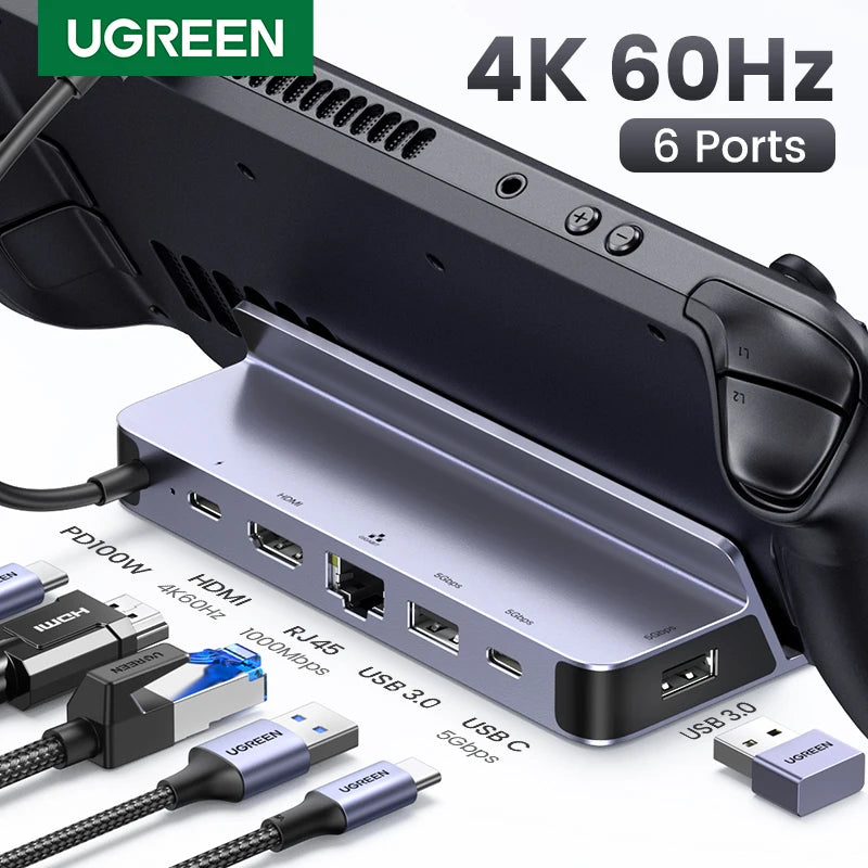UGREEN USB C Docking Station to HDMI 4K60Hz RJ45 PD100W Dock for