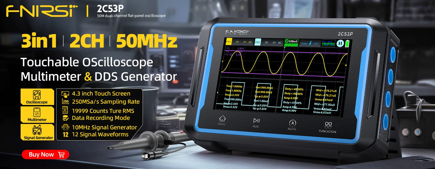 FNIRSI DSO152 Portable Mini Handled Digital Oscilloscope Auto 200KHz Bandwidth 2.5MSa/s Sampling Rate Electronics Repair Tools