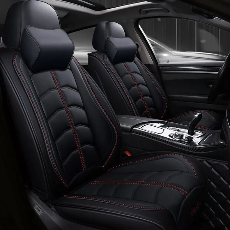 4 Pc Car Accessories Most Comfortable Cute Waterproof Nappa Custom Fit Design Universal Full Set Luxury Leather Car Seat Cover