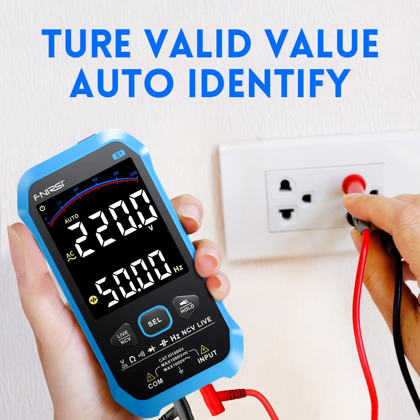 FNIRSI-S1 Digital Multimeter 9999counts AC DC Voltage Resistance Capacitance Diode NCV Hertz Live Wire Tester With Thermocouple