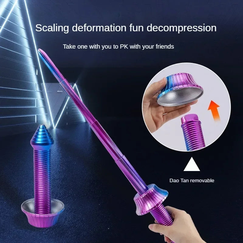 3pcs Katana 3d Printing Spiral Sword Gravity Retractable Sword Swinging Knife Creative Decompression Model Toy