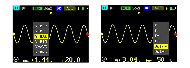 FNIRSI 5012H Handheld Digital Oscilloscope 500MS/s Sampling Rate 10MHz Analog Bandwidth 2.4 Inches Support Waveform Storage