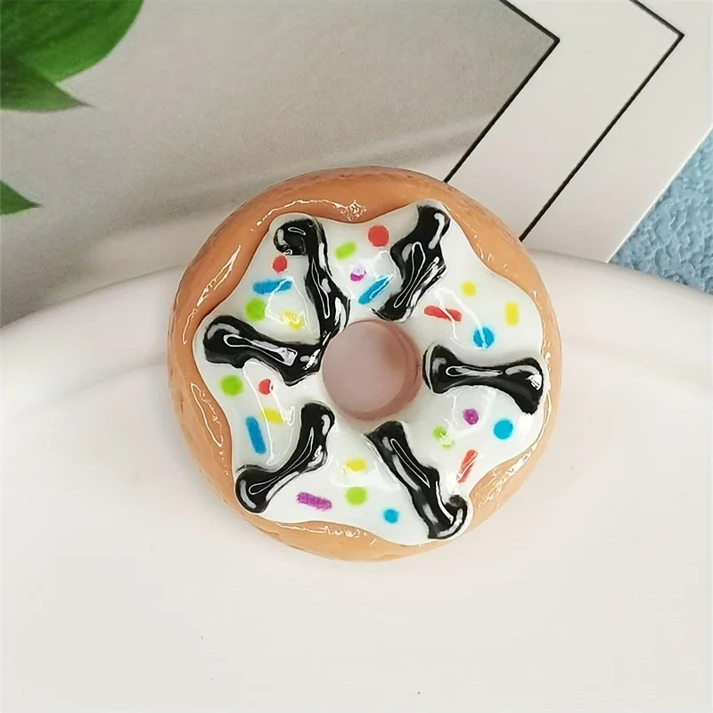 6pcs Adorable Mini Donut Shaped Refrigerator Magnets - Colorful Kawaii Decals for Fridge, Whiteboard, and Office Kitchen Decor