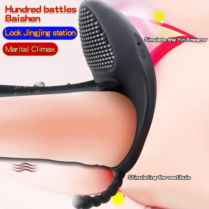 Couple Vibrator for Penis Stimulator Vibrator Wireless Remote Cock Ring Wireless Remote Control Stimulator Sex Toys for Men