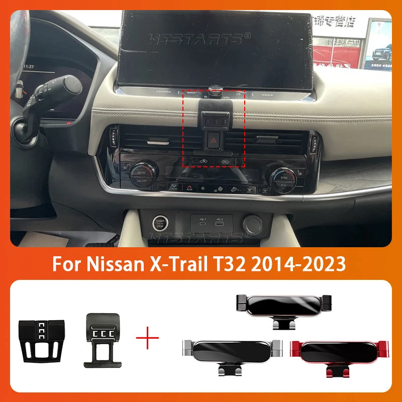 Car Mobile Phone Holder For Nissan X Trail T32 2014-2023 360 Degree Rotating GPS Special Mount Support Bracket Accessories