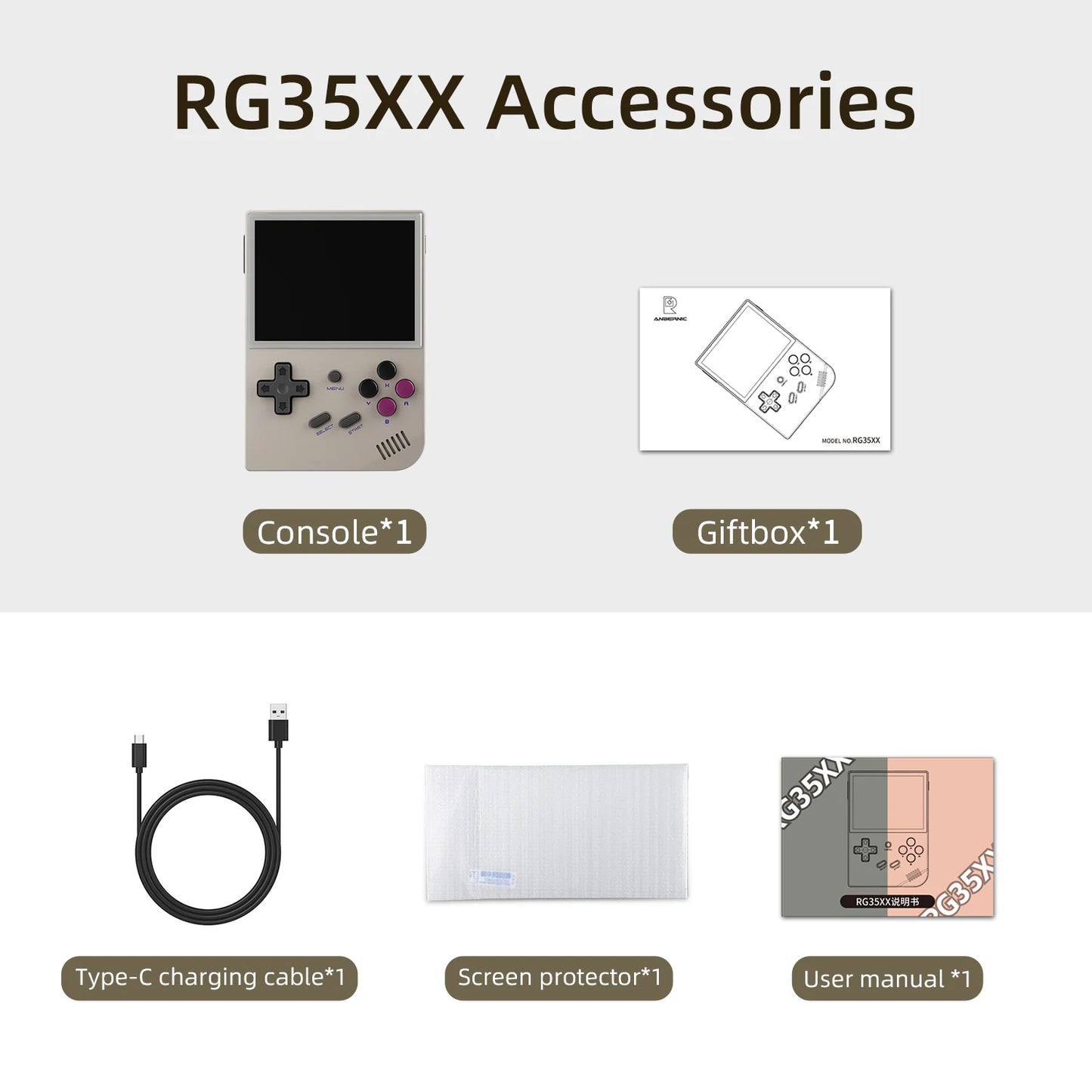 ANBERNIC RG35XX Plus/RG35XX Retro Handheld Game Console 3.5″ IPS Screen Linux Portable Video Game Player Support HD-M-I TV Outpu
